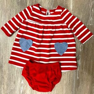 Gap baby 2 piece red and white stripe dress